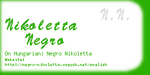 nikoletta negro business card